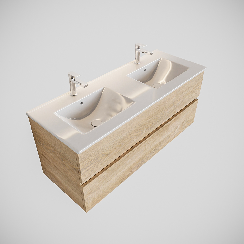 MONDIAZ VICA 120cm mueble de baño Washed Oak 2 cajones lavabo DENIA Doble 2 orificios. 4 MONDIAZ VICA 120cm mueble de baño Washed Oak 2 cajones lavabo DENIA Doble 2 orificios. - Imagen 4