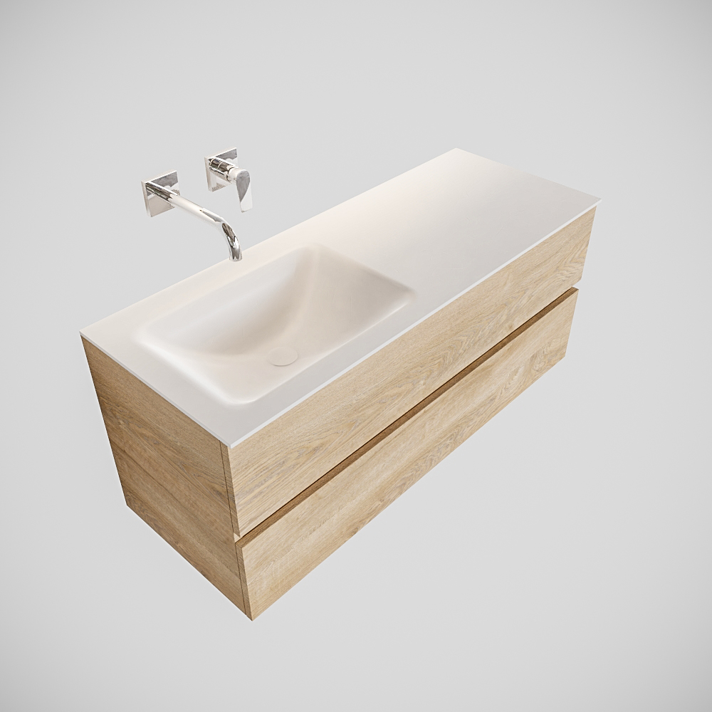MONDIAZ VICA 120cm mueble de baño Washed Oak 2 cajones lavabo CLOUD Izquierda sin orificio. 4 MONDIAZ VICA 120cm mueble de baño Washed Oak 2 cajones lavabo CLOUD Izquierda sin orificio. - Imagen 4