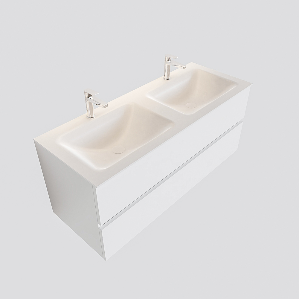 MONDIAZ VICA 120cm mueble de baño Talc 2 cajones lavabo CLOUD Doble 2 orificios. 4 MONDIAZ VICA 120cm mueble de baño Talc 2 cajones lavabo CLOUD Doble 2 orificios. - Imagen 4
