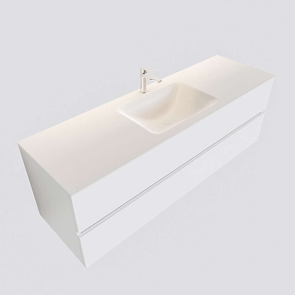MONDIAZ VICA 150cm mueble de baño Talc 2 cajones lavabo CLOUD Centro 1 orificio. 4 MONDIAZ VICA 150cm mueble de baño Talc 2 cajones lavabo CLOUD Centro 1 orificio. - Imagen 4