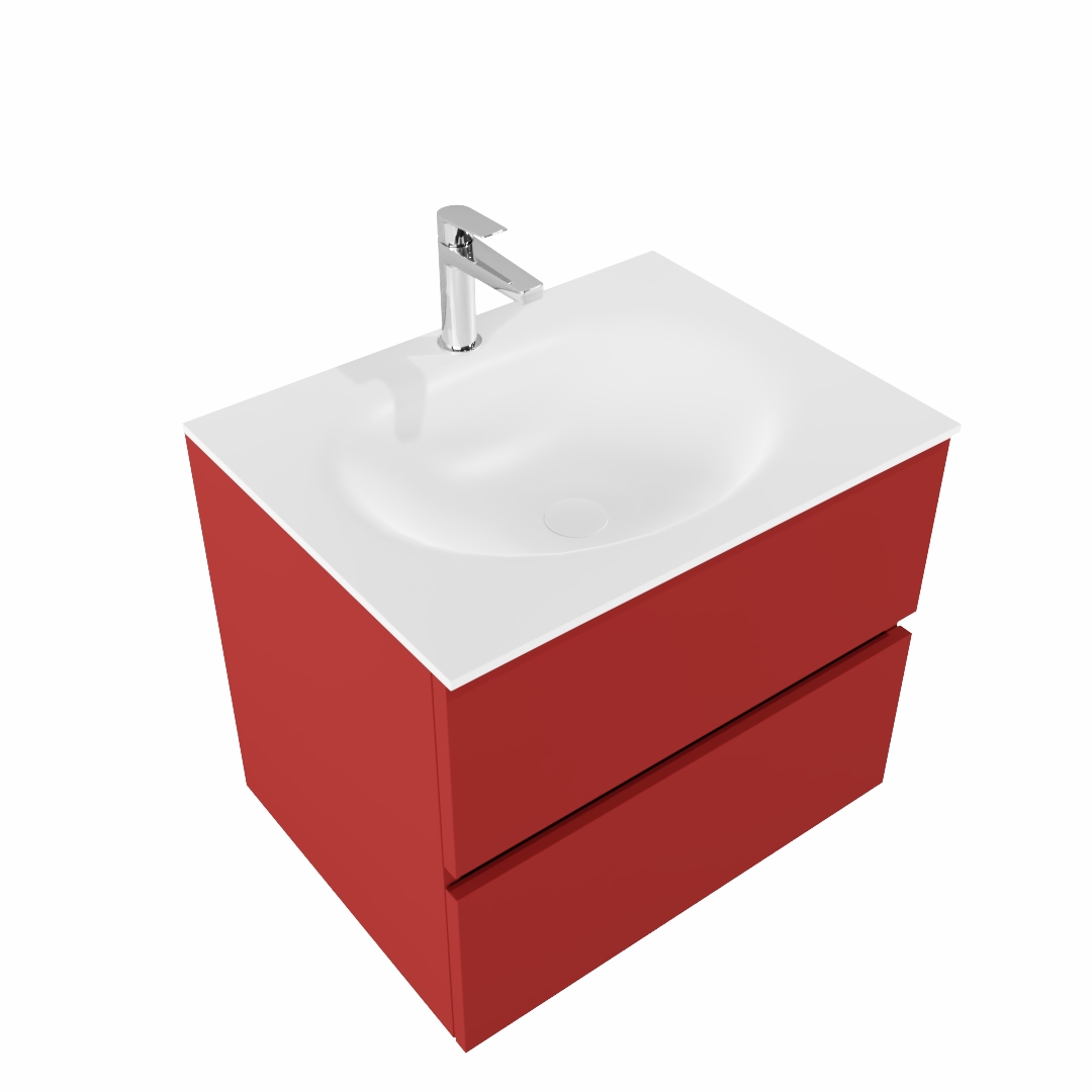 MONDIAZ VICA 60cm mueble de baño Fire 2 cajones lavabo MOON Centro 1 orificio. 4 MONDIAZ VICA 60cm mueble de baño Fire 2 cajones lavabo MOON Centro 1 orificio. - Imagen 4