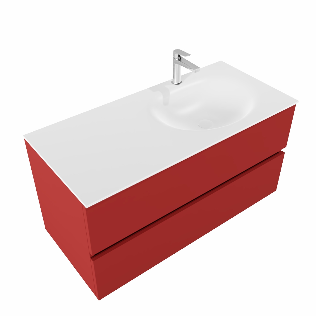MONDIAZ VICA 100cm mueble de baño Fire 2 cajones lavabo MOON Derecho 1 orificio. 4 MONDIAZ VICA 100cm mueble de baño Fire 2 cajones lavabo MOON Derecho 1 orificio. - Imagen 4