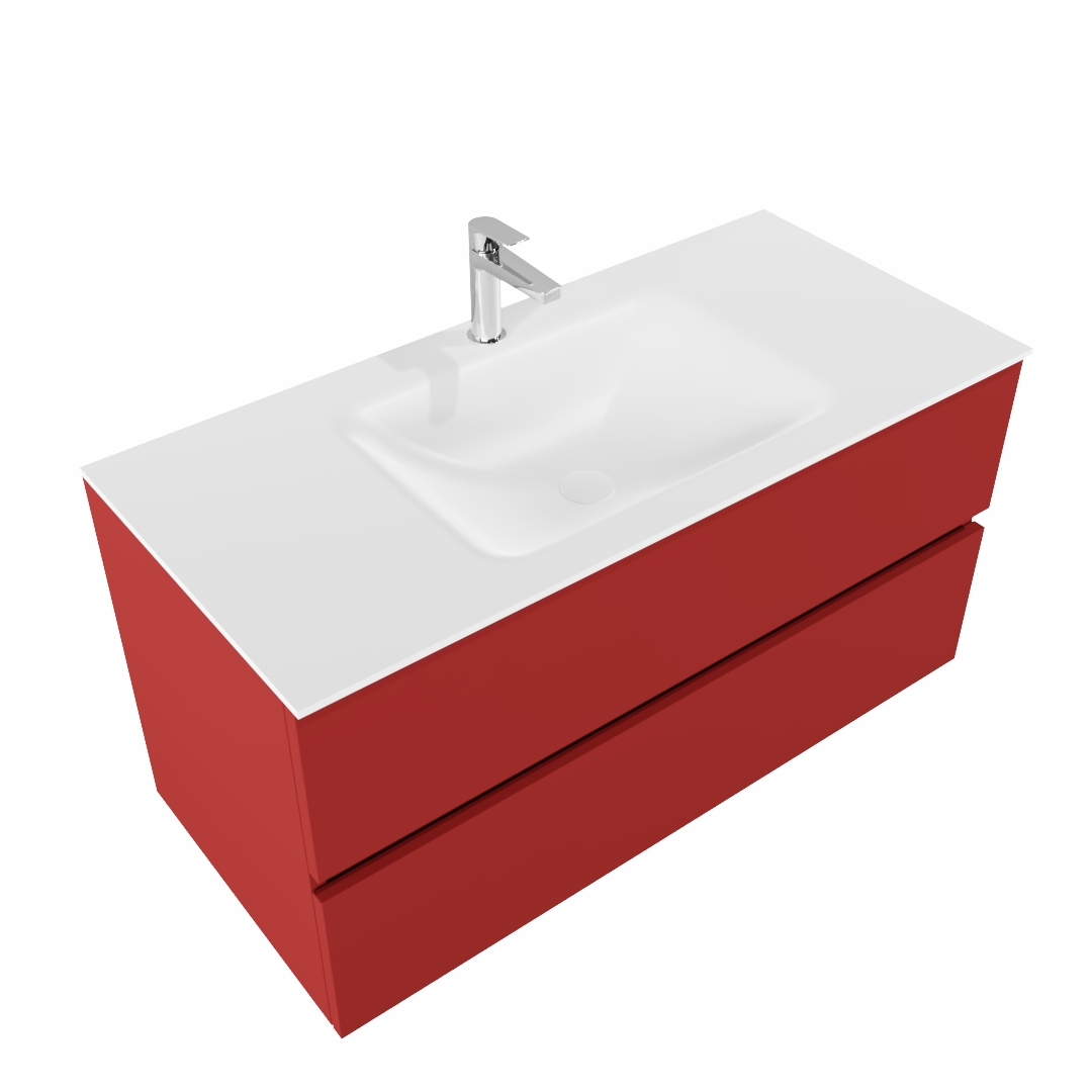 MONDIAZ VICA 100cm mueble de baño Fire 2 cajones lavabo CLOUD Centro 1 orificio. 4 MONDIAZ VICA 100cm mueble de baño Fire 2 cajones lavabo CLOUD Centro 1 orificio. - Imagen 4