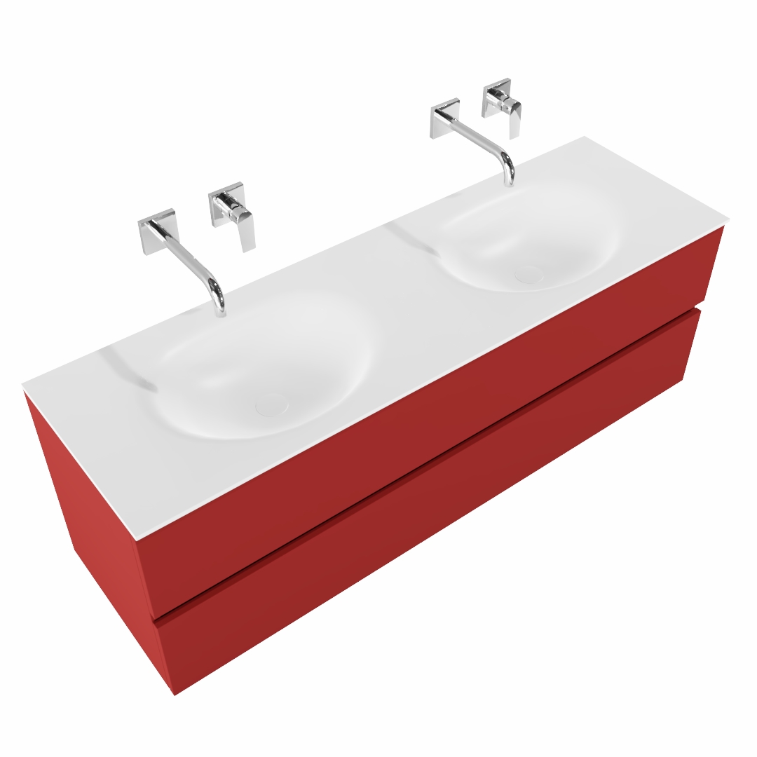 MONDIAZ VICA 150cm mueble de baño Fire 2 cajones lavabo MOON Doble sin orificio. 4 MONDIAZ VICA 150cm mueble de baño Fire 2 cajones lavabo MOON Doble sin orificio. - Imagen 4