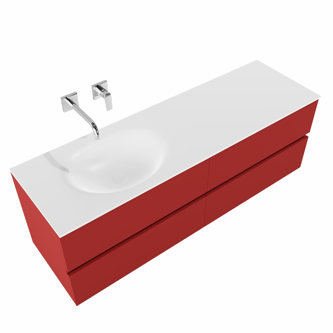 MONDIAZ VICA 150cm mueble de baño Fire 4 cajones lavabo MOON Izquierda sin orificio. 4 MONDIAZ VICA 150cm mueble de baño Fire 4 cajones lavabo MOON Izquierda sin orificio. - Imagen 4