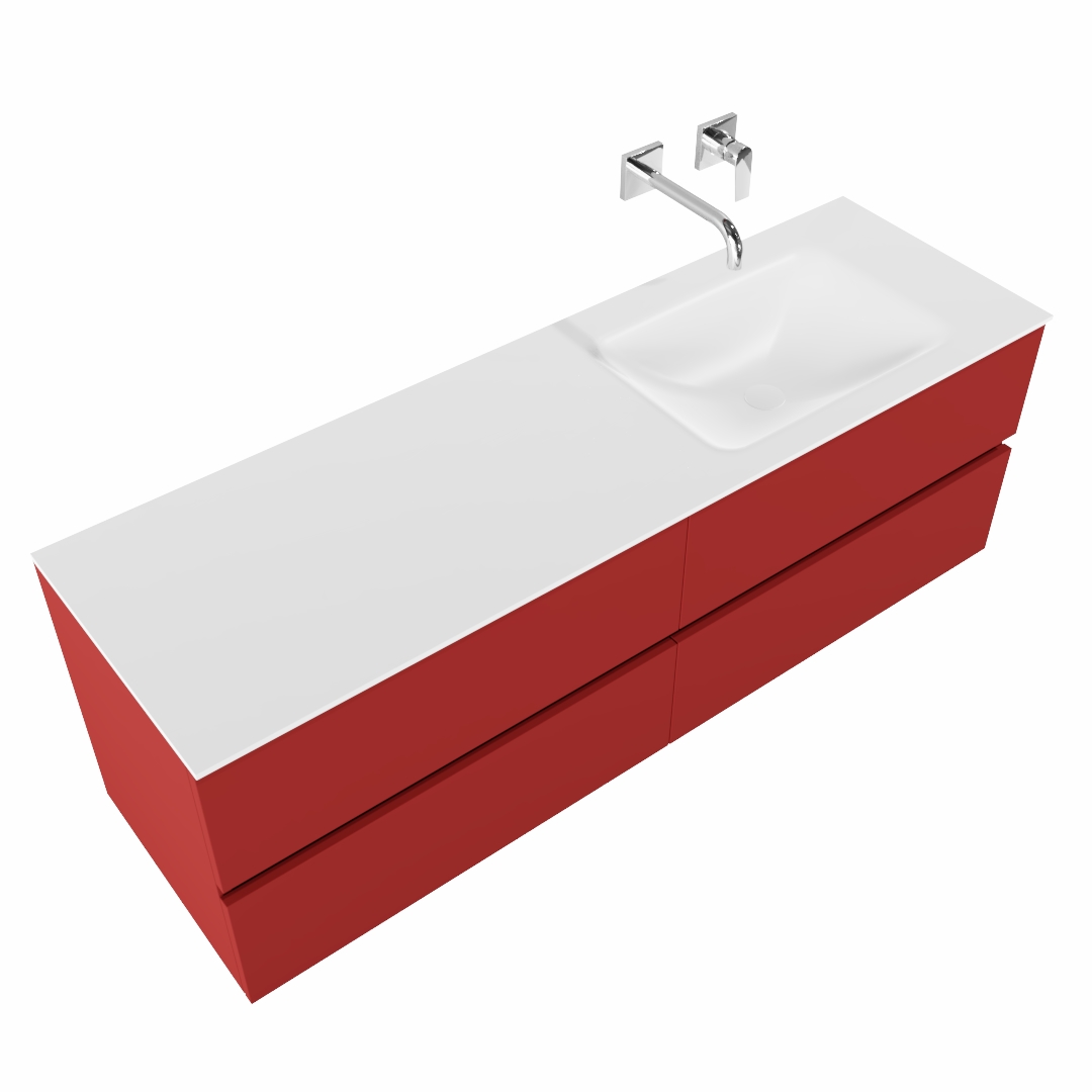MONDIAZ VICA 150cm mueble de baño Fire 4 cajones lavabo CLOUD Derecho sin orificio. 4 MONDIAZ VICA 150cm mueble de baño Fire 4 cajones lavabo CLOUD Derecho sin orificio. - Imagen 4