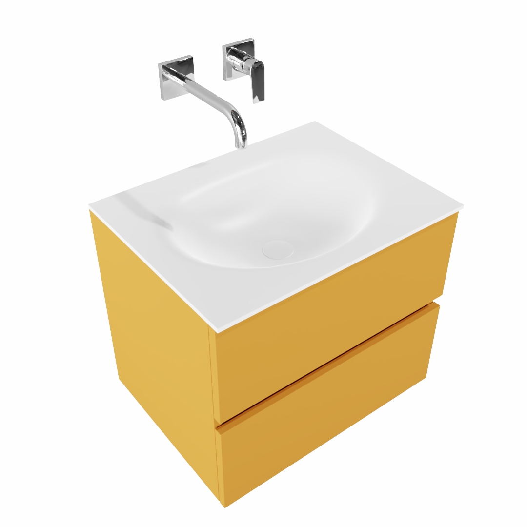 MONDIAZ VICA 60cm mueble de baño Ocher 2 cajones lavabo MOON Centro sin orificio. 4 MONDIAZ VICA 60cm mueble de baño Ocher 2 cajones lavabo MOON Centro sin orificio. - Imagen 4