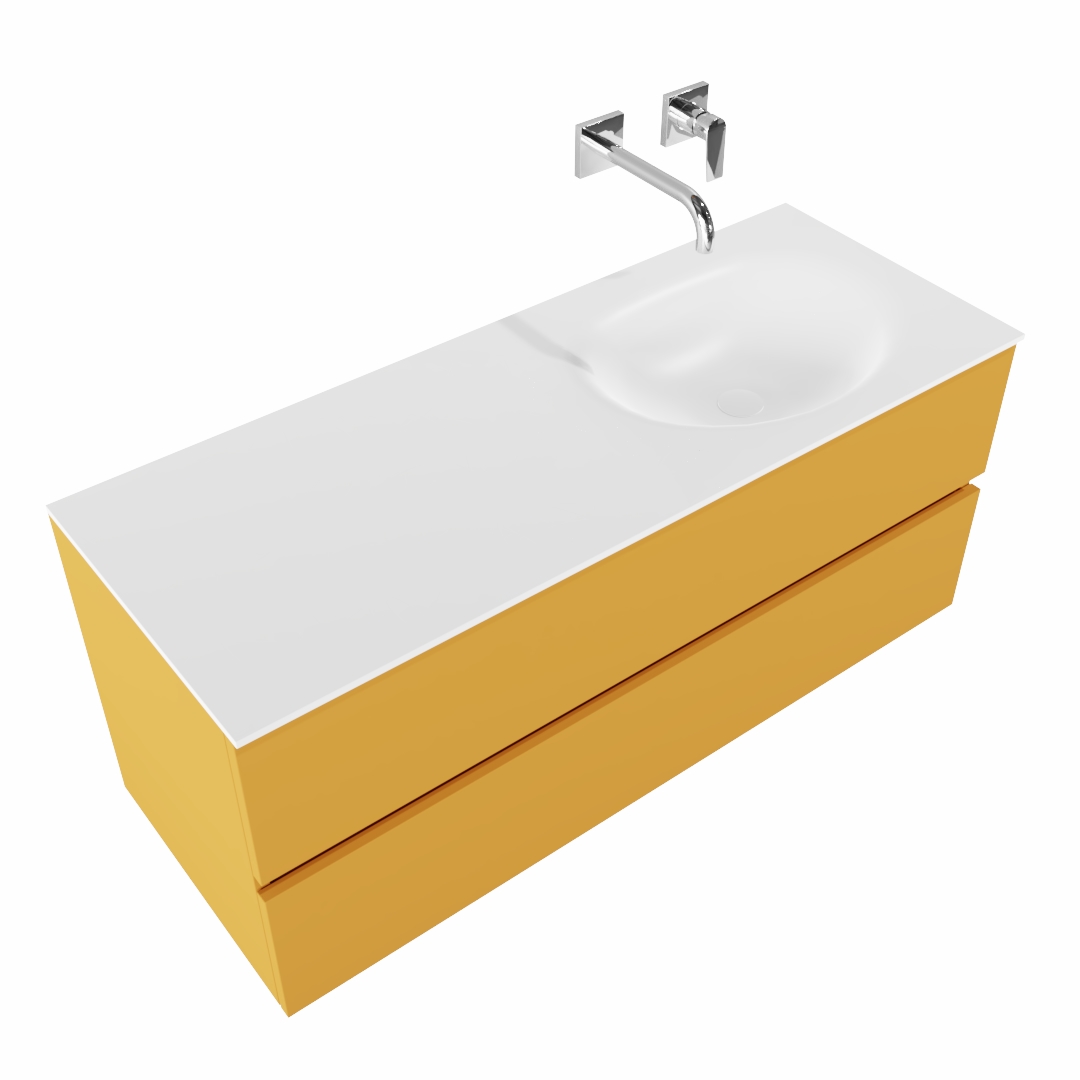 MONDIAZ VICA 120cm mueble de baño Ocher 2 cajones lavabo MOON Derecho sin orificio. 4 MONDIAZ VICA 120cm mueble de baño Ocher 2 cajones lavabo MOON Derecho sin orificio. - Imagen 4