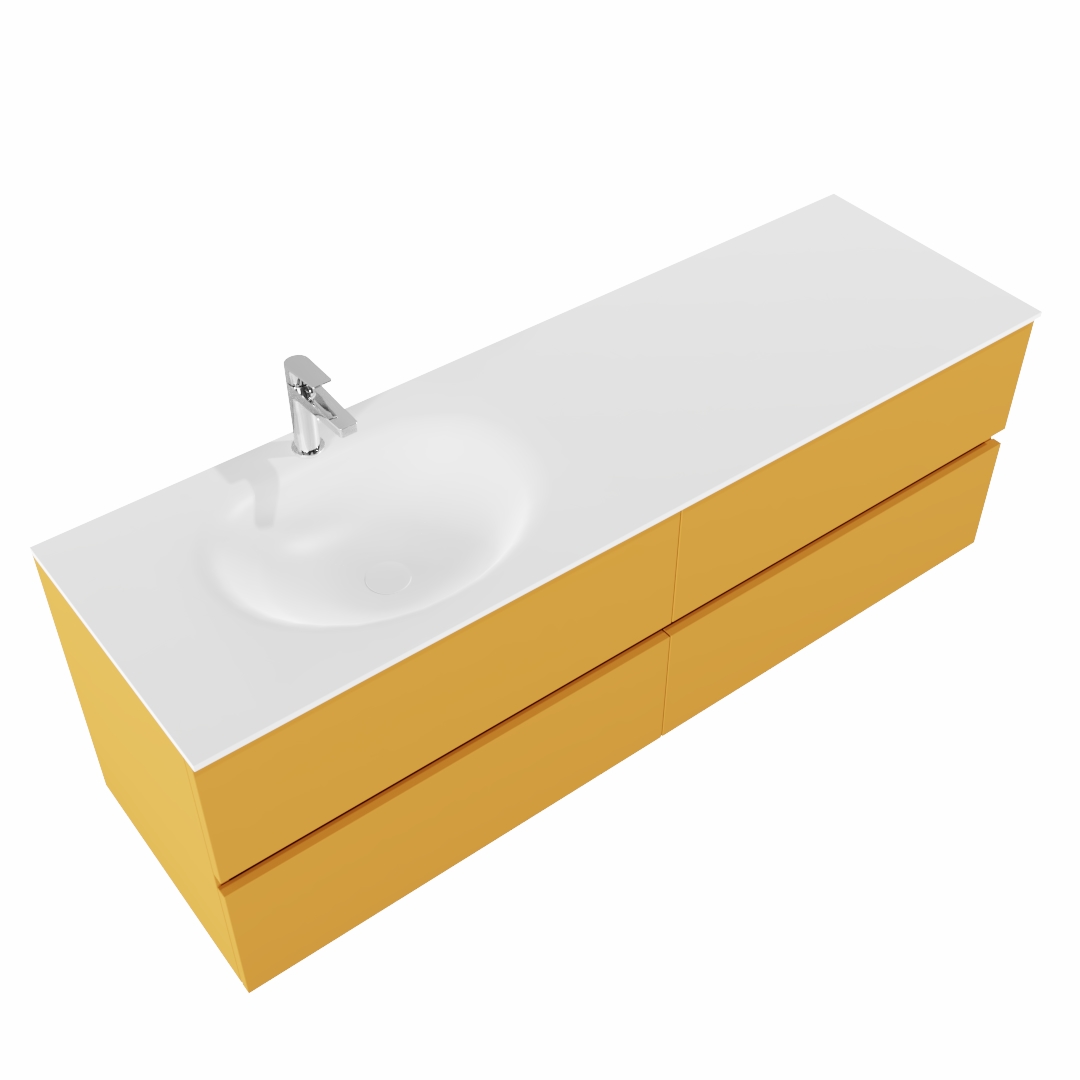 MONDIAZ VICA 150cm mueble de baño Ocher 4 cajones lavabo MOON Izquierda 1 orificio. 4 MONDIAZ VICA 150cm mueble de baño Ocher 4 cajones lavabo MOON Izquierda 1 orificio. - Imagen 4