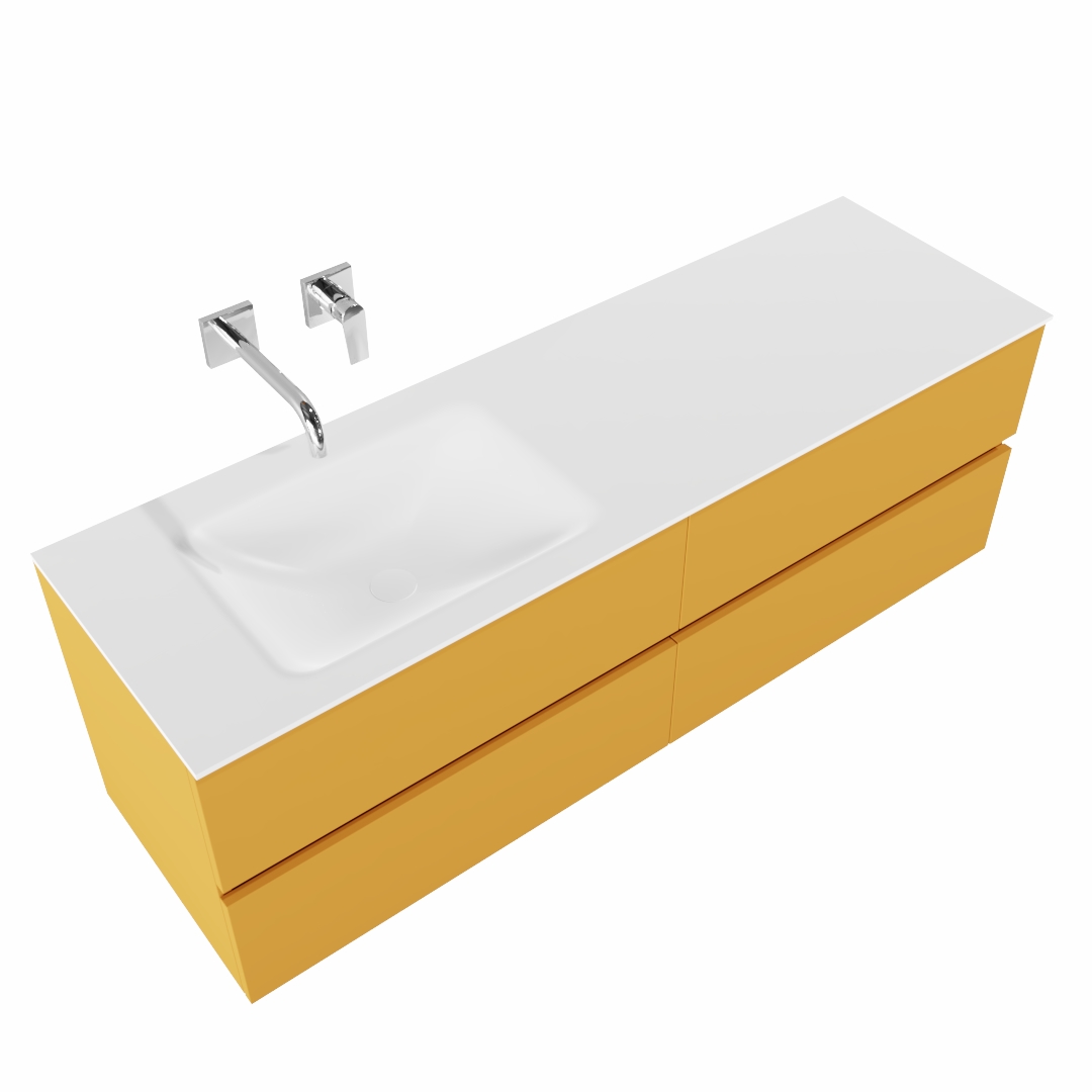 MONDIAZ VICA 150cm mueble de baño Ocher 4 cajones lavabo CLOUD Izquierda sin orificio. 4 MONDIAZ VICA 150cm mueble de baño Ocher 4 cajones lavabo CLOUD Izquierda sin orificio. - Imagen 4