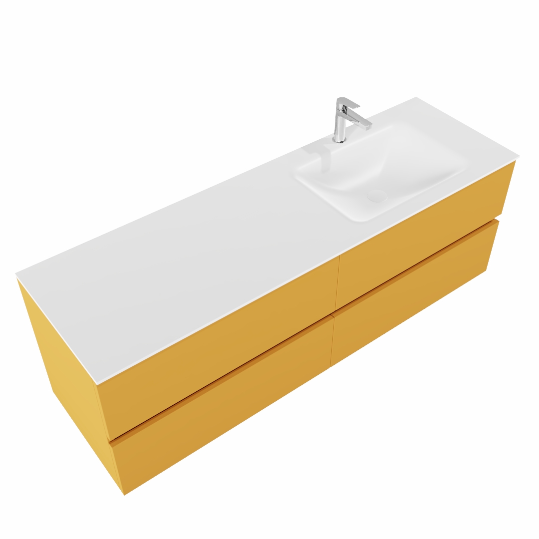 MONDIAZ VICA 150cm mueble de baño Ocher 4 cajones lavabo CLOUD Derecho 1 orificio. 4 MONDIAZ VICA 150cm mueble de baño Ocher 4 cajones lavabo CLOUD Derecho 1 orificio. - Imagen 4