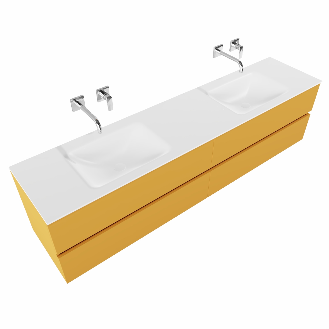 MONDIAZ VICA 200cm mueble de baño Ocher 4 cajones lavabo CLOUD Doble sin orificio. 4 MONDIAZ VICA 200cm mueble de baño Ocher 4 cajones lavabo CLOUD Doble sin orificio. - Imagen 4