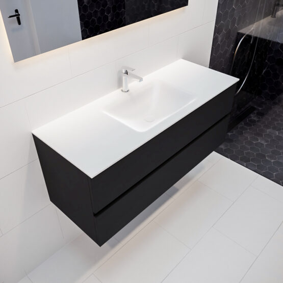 MONDIAZ VICA 120cm mueble de baño Urban 2 cajones lavabo CLOUD Centro 1 orificio.