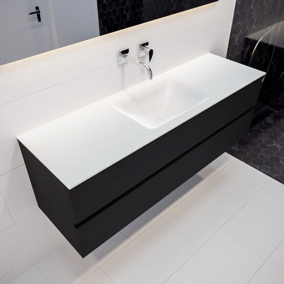 MONDIAZ VICA 150cm mueble de baño Urban 2 cajones lavabo CLOUD Centro sin orificio.