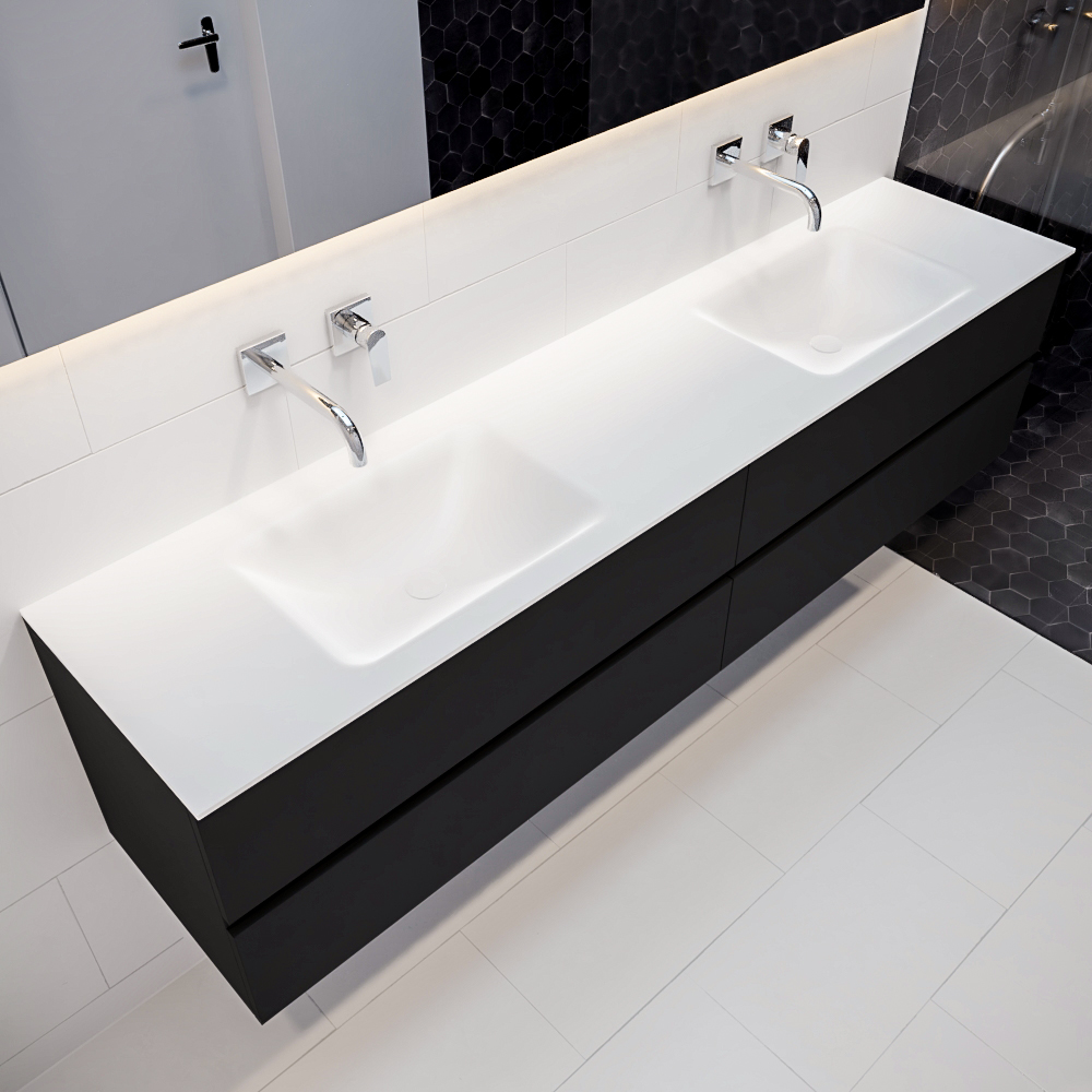 MONDIAZ VICA 200cm mueble de baño Urban 4 cajones lavabo CLOUD Doble sin orificio. 1 MONDIAZ VICA 200cm mueble de baño Urban 4 cajones lavabo CLOUD Doble sin orificio.