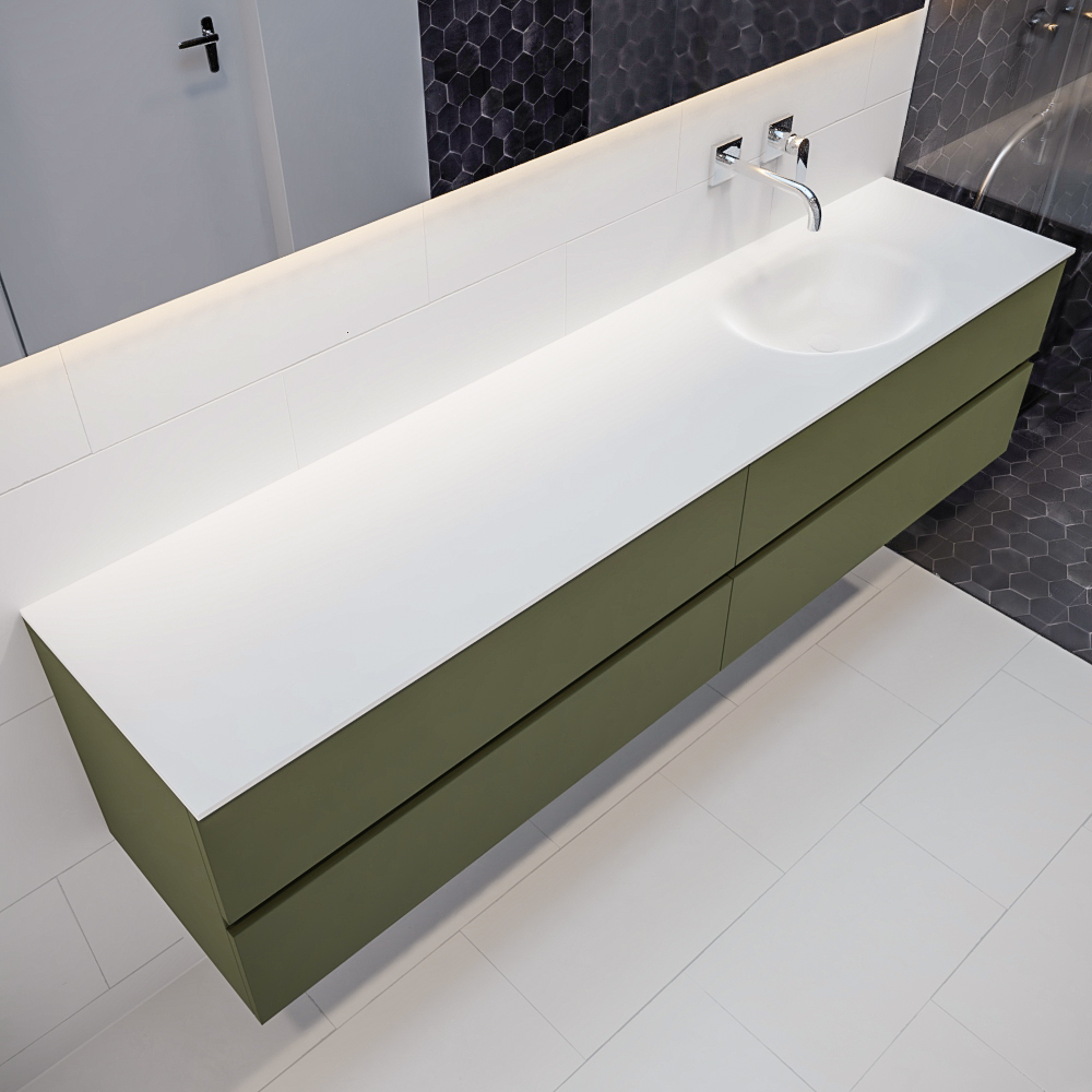 MONDIAZ VICA 200cm mueble de baño Army 4 cajones lavabo MOON Derecho sin orificio. 1 MONDIAZ VICA 200cm mueble de baño Army 4 cajones lavabo MOON Derecho sin orificio.