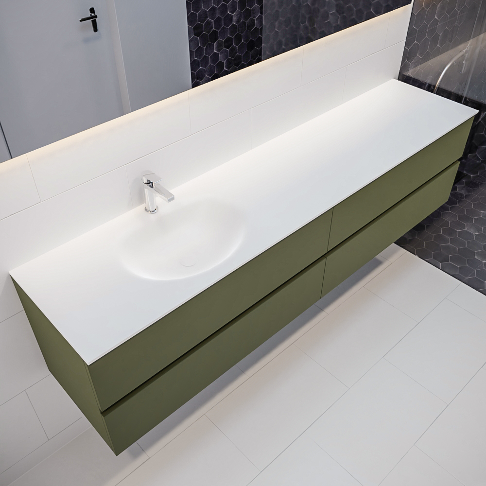 MONDIAZ VICA 200cm mueble de baño Army 4 cajones lavabo MOON Izquierda 1 orificio. 1 MONDIAZ VICA 200cm mueble de baño Army 4 cajones lavabo MOON Izquierda 1 orificio.