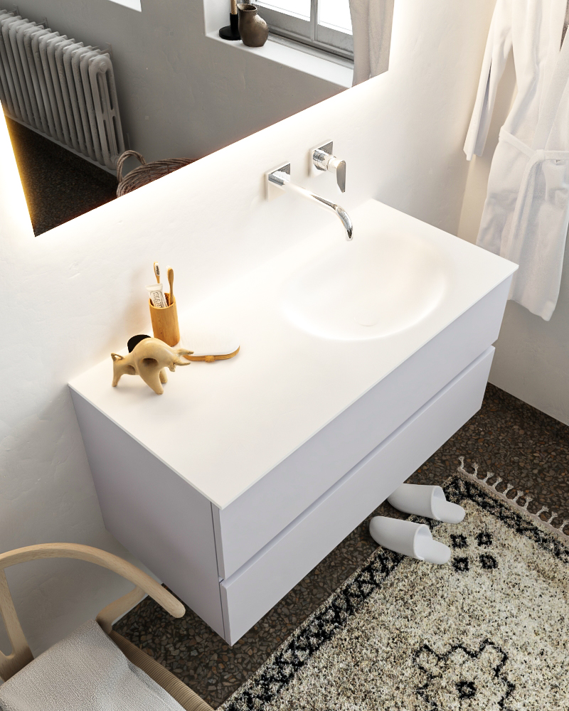 MONDIAZ VICA 100cm mueble de baño Cale 2 cajones lavabo MOON Derecho sin orificio. 1 MONDIAZ VICA 100cm mueble de baño Cale 2 cajones lavabo MOON Derecho sin orificio.