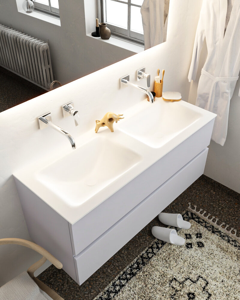 MONDIAZ VICA 120cm mueble de baño Cale 2 cajones lavabo CLOUD Doble sin orificio. 1 MONDIAZ VICA 120cm mueble de baño Cale 2 cajones lavabo CLOUD Doble sin orificio.