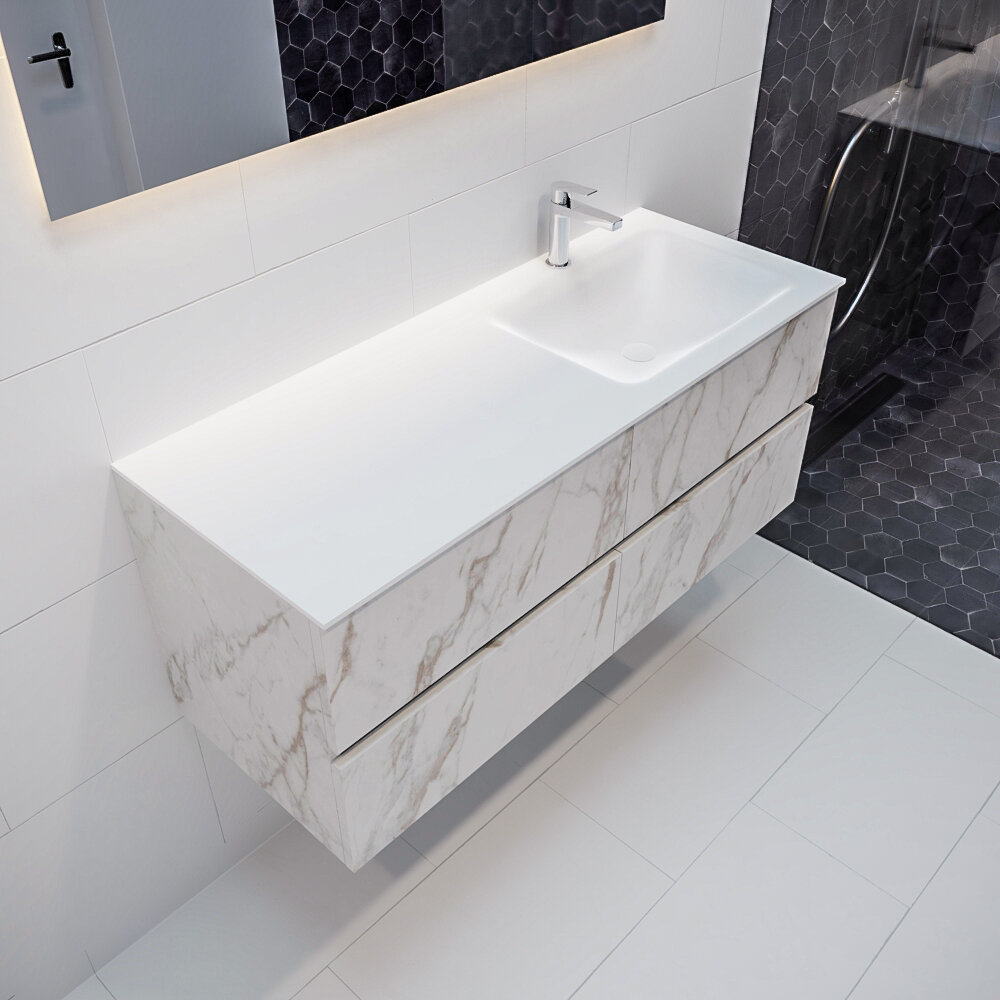 MONDIAZ VICA 120cm mueble de baño Carrara 4 cajones lavabo CLOUD Derecho 1 orificio. 1 MONDIAZ VICA 120cm mueble de baño Carrara 4 cajones lavabo CLOUD Derecho 1 orificio.