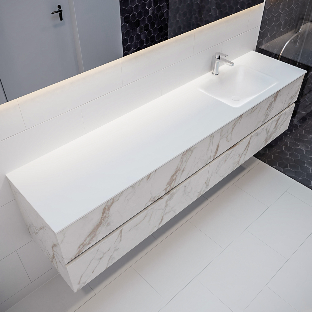 MONDIAZ VICA 200cm mueble de baño Carrara 4 cajones lavabo CLOUD Derecho 1 orificio. 1 MONDIAZ VICA 200cm mueble de baño Carrara 4 cajones lavabo CLOUD Derecho 1 orificio.