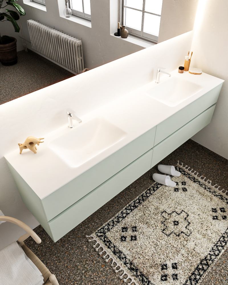 MONDIAZ VICA 200cm mueble de baño Greey 4 cajones lavabo CLOUD Doble 2 orificios. 1 MONDIAZ VICA 200cm mueble de baño Greey 4 cajones lavabo CLOUD Doble 2 orificios.