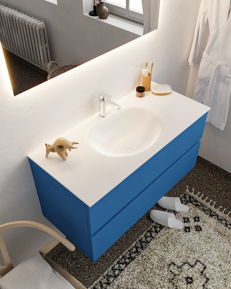 MONDIAZ VICA 100cm mueble de baño Jeans 2 cajones lavabo MOON Centro 1 orificio. 1 MONDIAZ VICA 100cm mueble de baño Jeans 2 cajones lavabo MOON Centro 1 orificio.