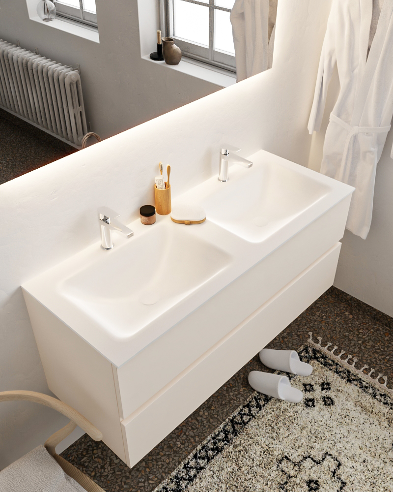 MONDIAZ VICA 120cm mueble de baño Linen 2 cajones lavabo CLOUD Doble 2 orificios. 1 MONDIAZ VICA 120cm mueble de baño Linen 2 cajones lavabo CLOUD Doble 2 orificios.