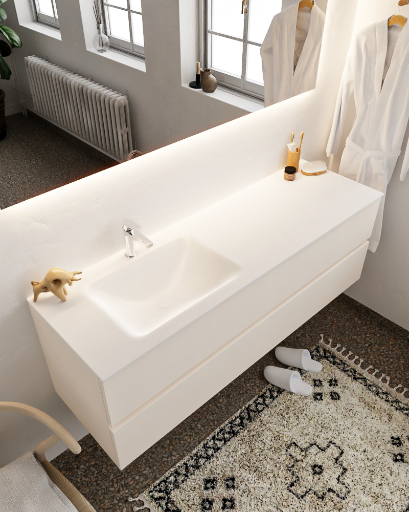 MONDIAZ VICA 150cm mueble de baño Linen 2 cajones lavabo CLOUD Izquierda 1 orificio. 1 MONDIAZ VICA 150cm mueble de baño Linen 2 cajones lavabo CLOUD Izquierda 1 orificio.