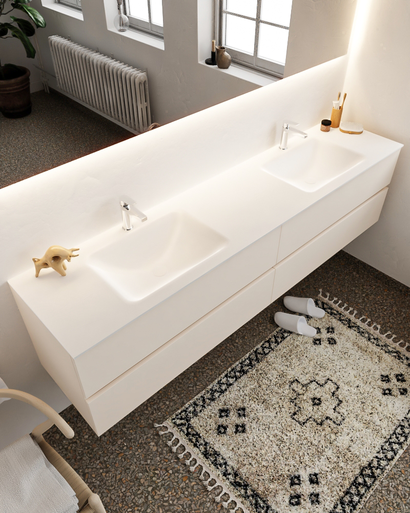 MONDIAZ VICA 200cm mueble de baño Linen 4 cajones lavabo CLOUD Doble 2 orificios. 1 MONDIAZ VICA 200cm mueble de baño Linen 4 cajones lavabo CLOUD Doble 2 orificios.