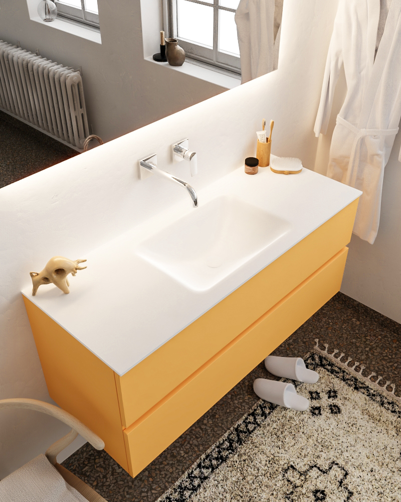 MONDIAZ VICA 120cm mueble de baño Ocher 2 cajones lavabo CLOUD Centro sin orificio. 1 MONDIAZ VICA 120cm mueble de baño Ocher 2 cajones lavabo CLOUD Centro sin orificio.