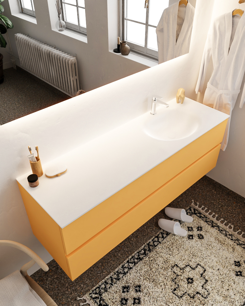 MONDIAZ VICA 150cm mueble de baño Ocher 2 cajones lavabo MOON Derecho 1 orificio. 1 MONDIAZ VICA 150cm mueble de baño Ocher 2 cajones lavabo MOON Derecho 1 orificio.