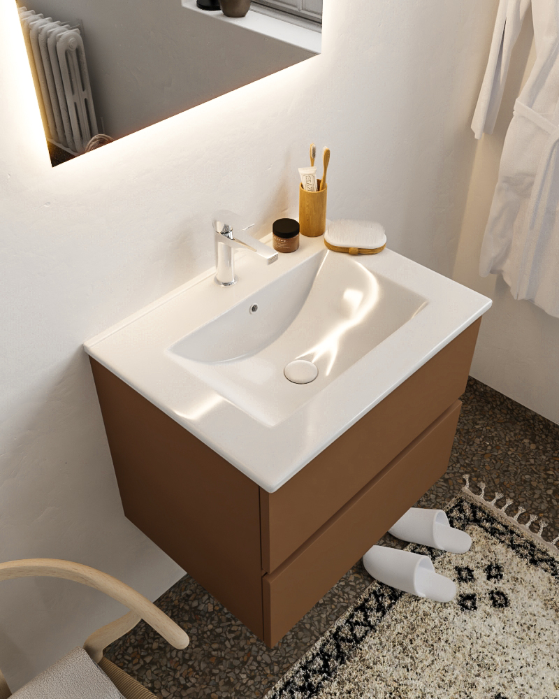 MONDIAZ VICA 60cm mueble de baño Rust 2 cajones lavabo DENIA Centro 1 orificio. 1 MONDIAZ VICA 60cm mueble de baño Rust 2 cajones lavabo DENIA Centro 1 orificio.