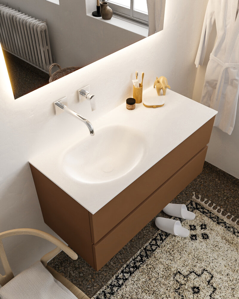 MONDIAZ VICA 100cm mueble de baño Rust 2 cajones lavabo MOON Izquierda sin orificio. 1 MONDIAZ VICA 100cm mueble de baño Rust 2 cajones lavabo MOON Izquierda sin orificio.
