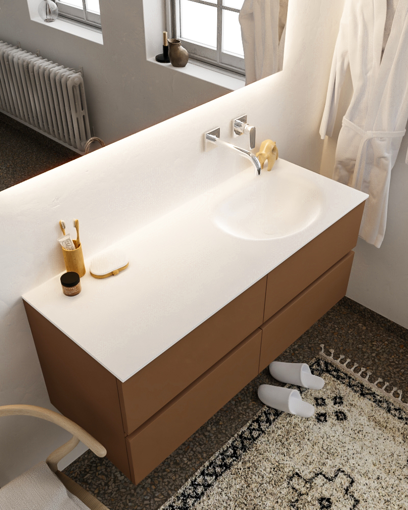 MONDIAZ VICA 120cm mueble de baño Rust 4 cajones lavabo MOON Derecho sin orificio. 1 MONDIAZ VICA 120cm mueble de baño Rust 4 cajones lavabo MOON Derecho sin orificio.