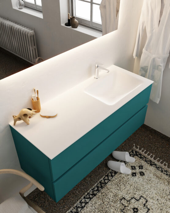 MONDIAZ VICA 120cm mueble de baño Smag 2 cajones lavabo CLOUD Derecho 1 orificio.