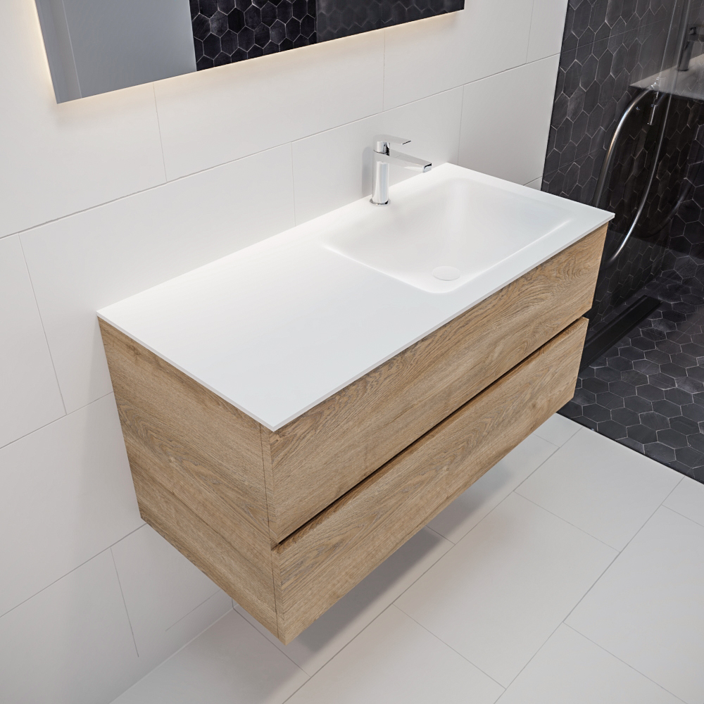 MONDIAZ VICA 100cm mueble de baño Washed Oak 2 cajones lavabo CLOUD Derecho 1 orificio. 1 MONDIAZ VICA 100cm mueble de baño Washed Oak 2 cajones lavabo CLOUD Derecho 1 orificio.