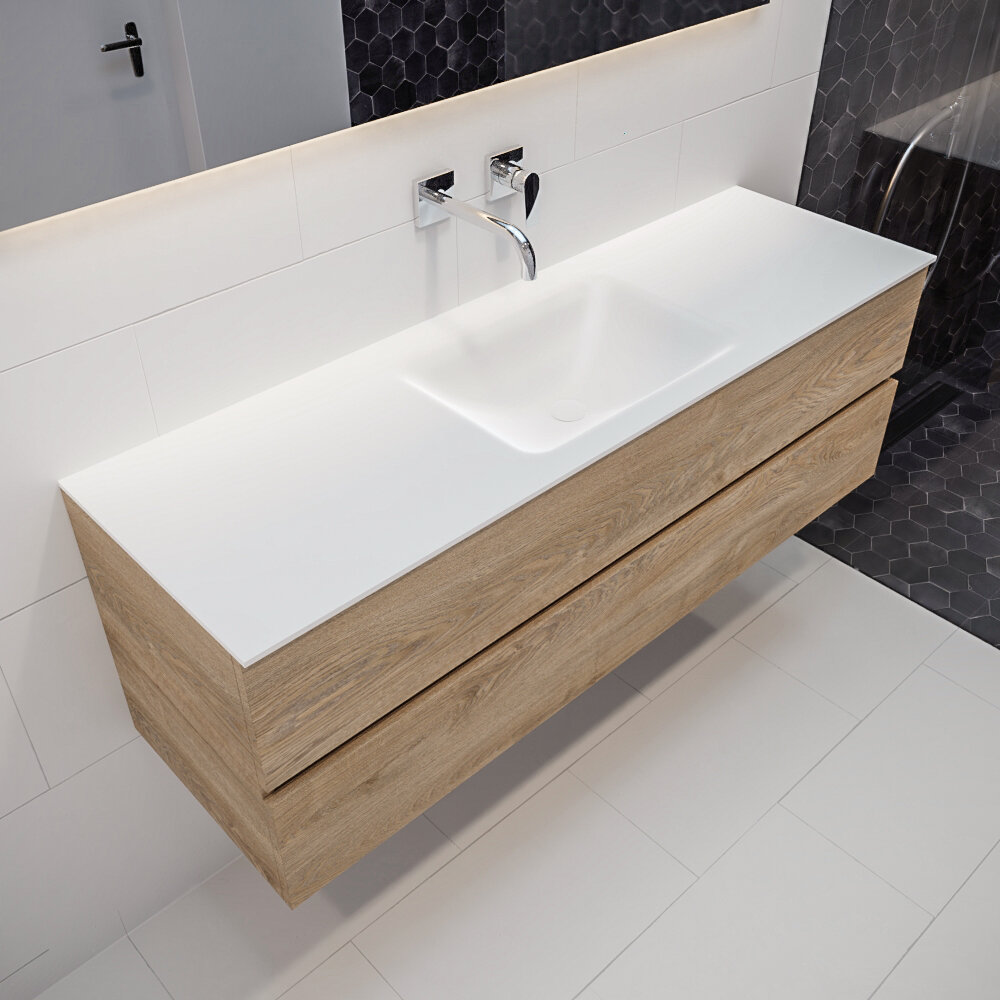 MONDIAZ VICA 150cm mueble de baño Washed Oak 2 cajones lavabo CLOUD Centro sin orificio. 1 MONDIAZ VICA 150cm mueble de baño Washed Oak 2 cajones lavabo CLOUD Centro sin orificio.