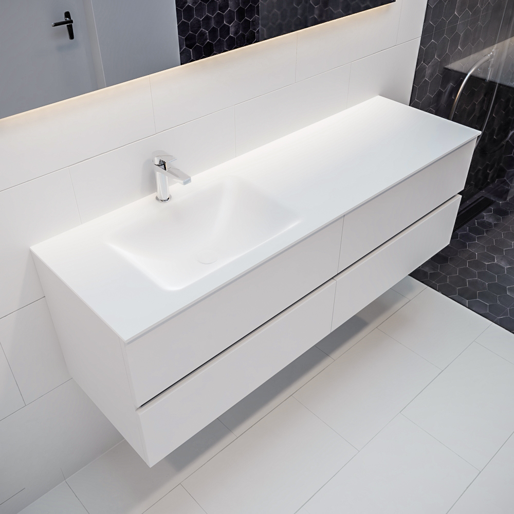 MONDIAZ VICA 150cm mueble de baño Talc 4 cajones lavabo CLOUD Izquierda 1 orificio. 1 MONDIAZ VICA 150cm mueble de baño Talc 4 cajones lavabo CLOUD Izquierda 1 orificio.