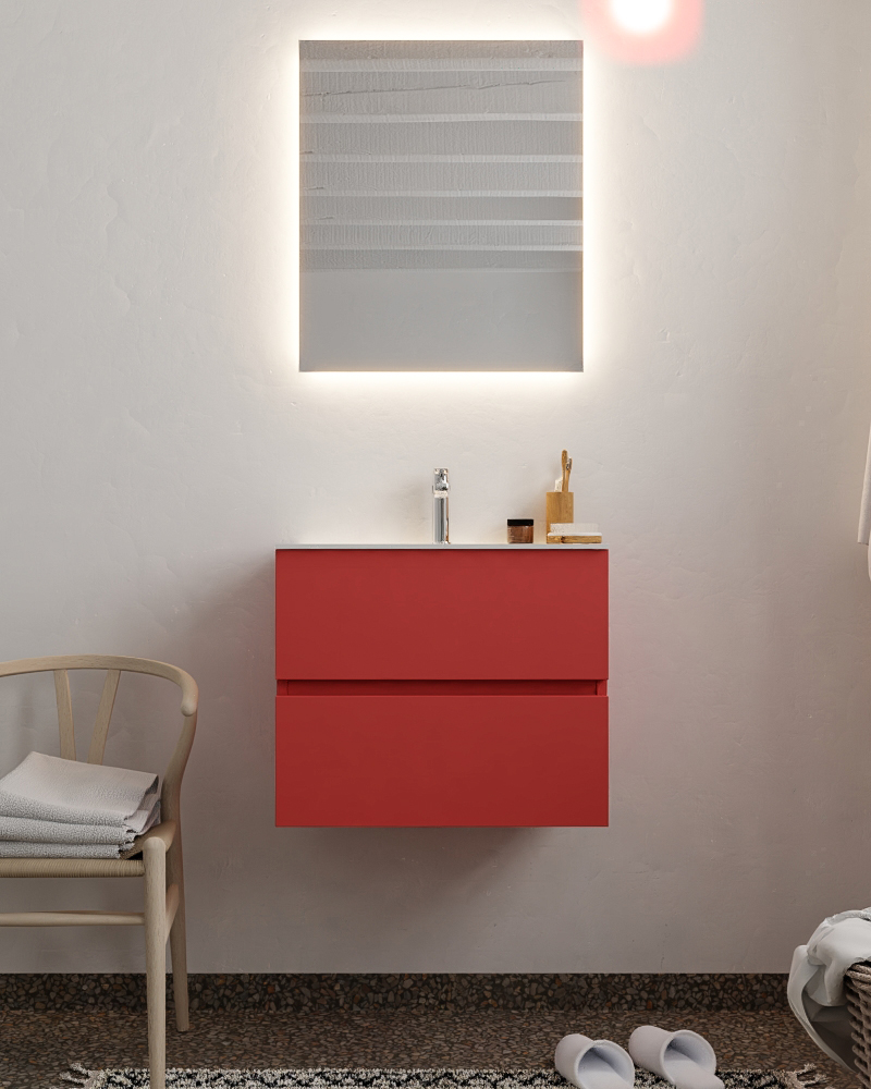 MONDIAZ VICA 60cm mueble de baño Fire 2 cajones lavabo CLOUD Centro 1 orificio. 3 MONDIAZ VICA 60cm mueble de baño Fire 2 cajones lavabo CLOUD Centro 1 orificio. - Imagen 3