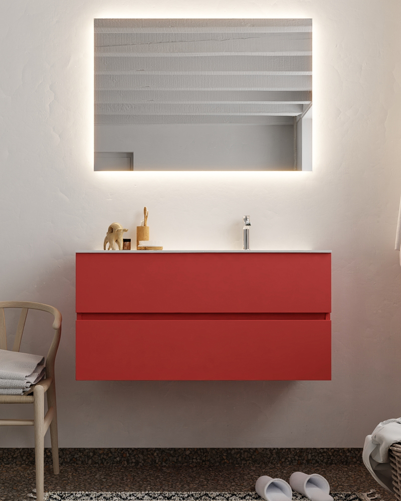 MONDIAZ VICA 100cm mueble de baño Fire 2 cajones lavabo MOON Derecho 1 orificio. 3 MONDIAZ VICA 100cm mueble de baño Fire 2 cajones lavabo MOON Derecho 1 orificio. - Imagen 3