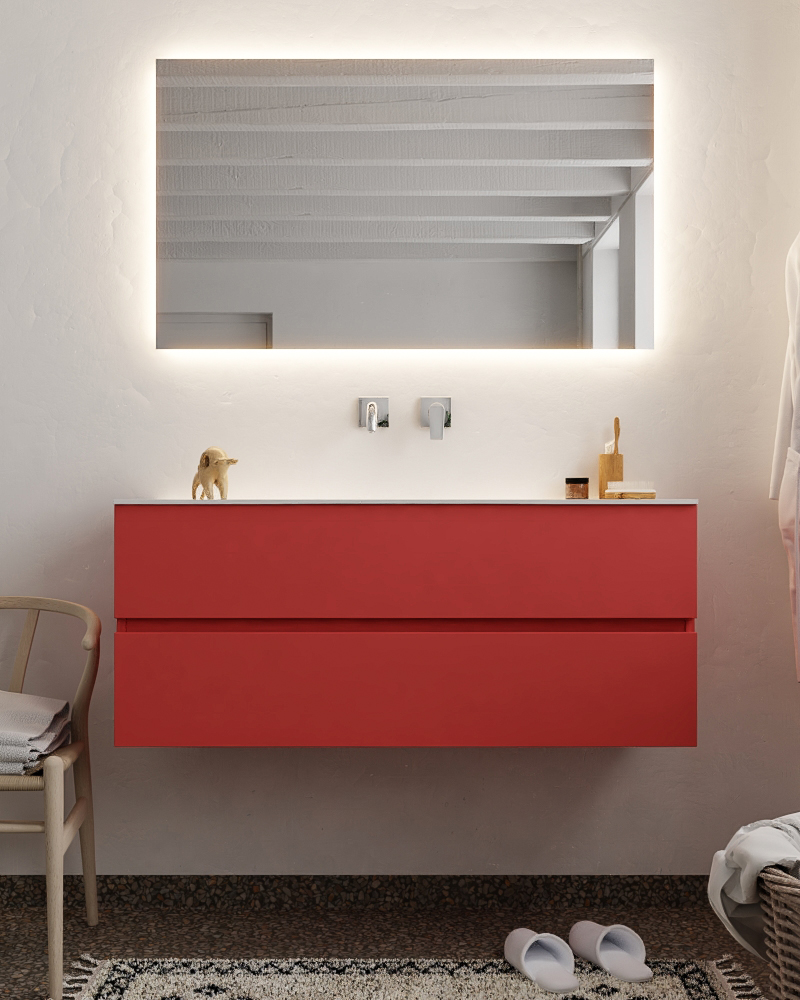MONDIAZ VICA 120cm mueble de baño Fire 2 cajones lavabo MOON Centro sin orificio. 3 MONDIAZ VICA 120cm mueble de baño Fire 2 cajones lavabo MOON Centro sin orificio. - Imagen 3