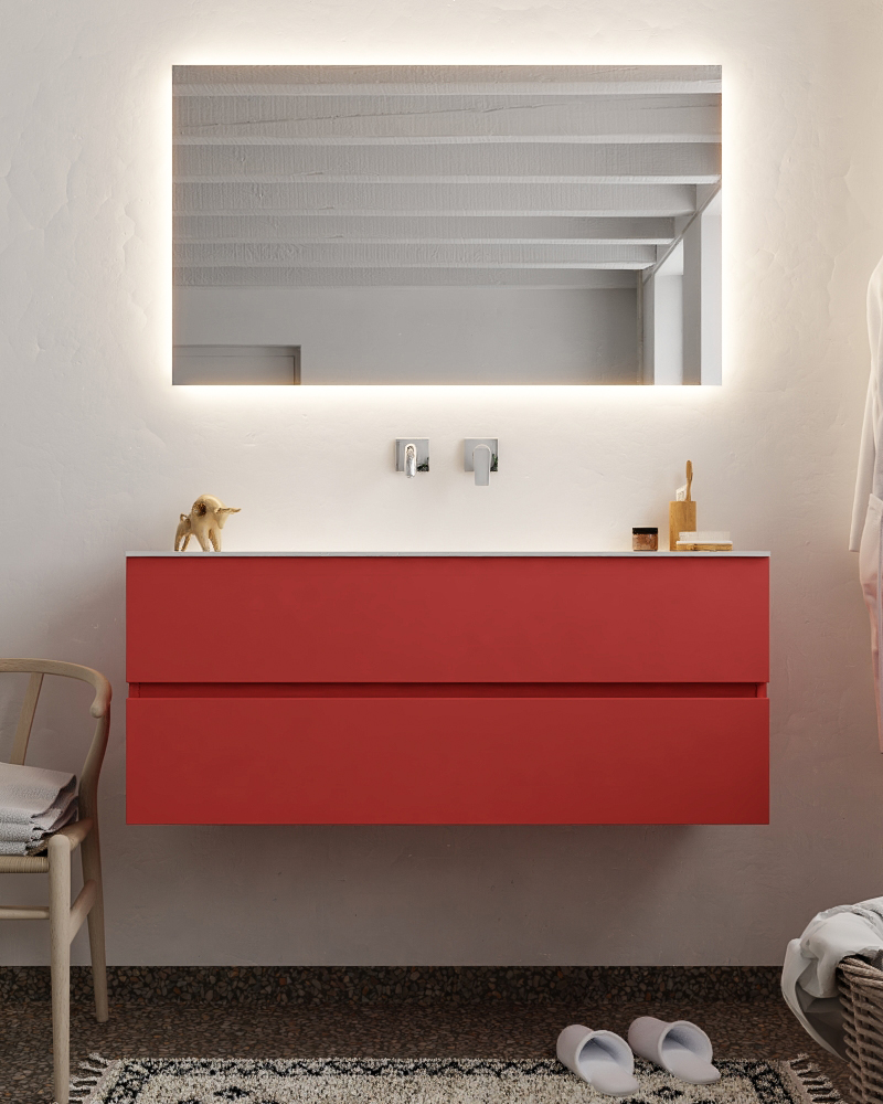 MONDIAZ VICA 120cm mueble de baño Fire 2 cajones lavabo CLOUD Centro sin orificio. 3 MONDIAZ VICA 120cm mueble de baño Fire 2 cajones lavabo CLOUD Centro sin orificio. - Imagen 3