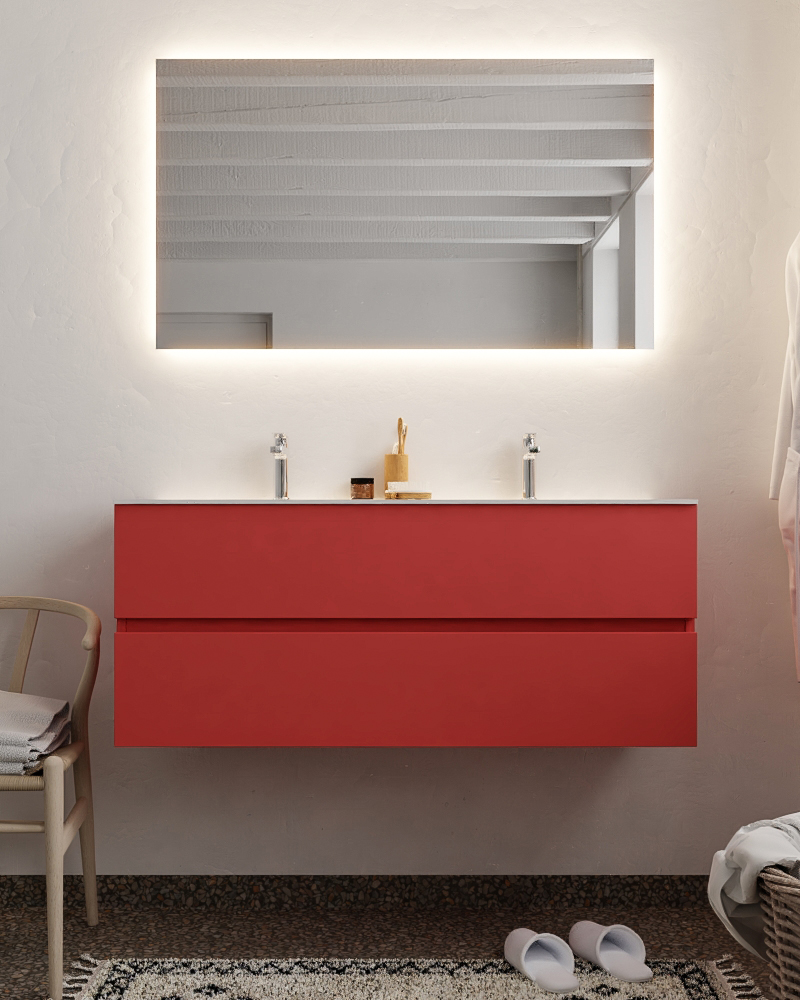 MONDIAZ VICA 120cm mueble de baño Fire 2 cajones lavabo CLOUD Doble 2 orificios. 3 MONDIAZ VICA 120cm mueble de baño Fire 2 cajones lavabo CLOUD Doble 2 orificios. - Imagen 3