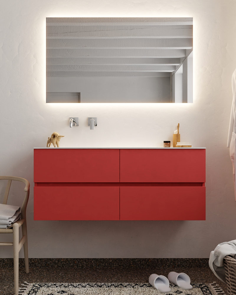 MONDIAZ VICA 120cm mueble de baño Fire 4 cajones lavabo MOON Izquierda sin orificio. 3 MONDIAZ VICA 120cm mueble de baño Fire 4 cajones lavabo MOON Izquierda sin orificio. - Imagen 3