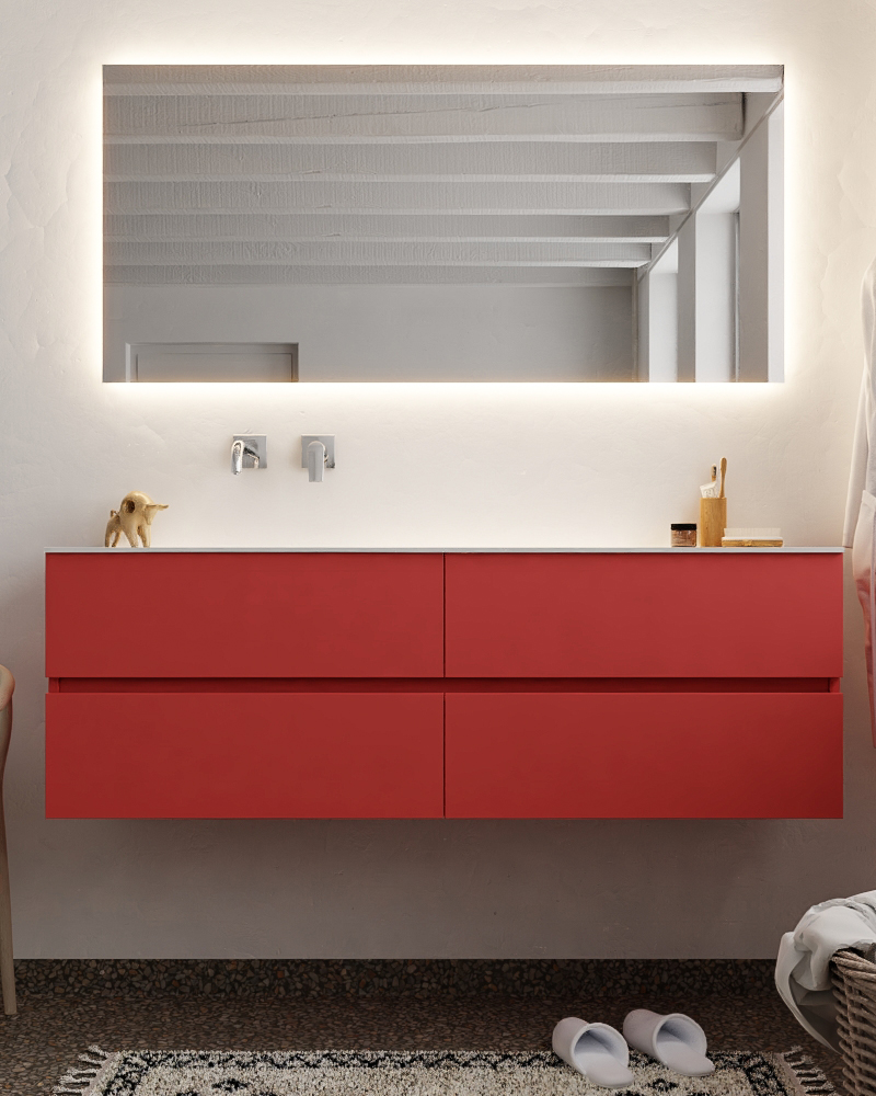 MONDIAZ VICA 150cm mueble de baño Fire 4 cajones lavabo MOON Izquierda sin orificio. 3 MONDIAZ VICA 150cm mueble de baño Fire 4 cajones lavabo MOON Izquierda sin orificio. - Imagen 3