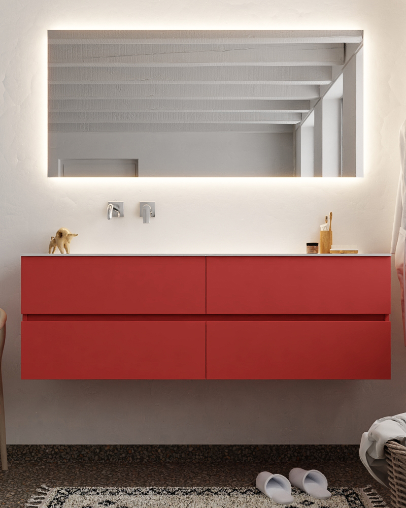 MONDIAZ VICA 150cm mueble de baño Fire 4 cajones lavabo CLOUD Izquierda sin orificio con espejo LED. 3 MONDIAZ VICA 150cm mueble de baño Fire 4 cajones lavabo CLOUD Izquierda sin orificio con espejo LED. - Imagen 3