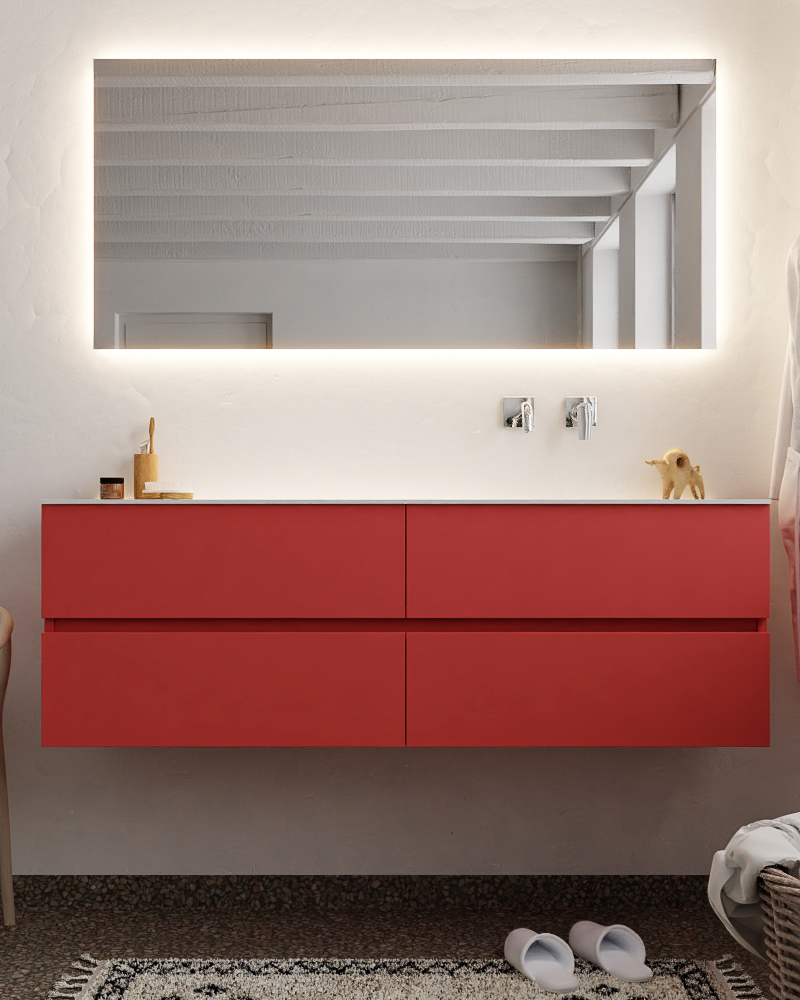 MONDIAZ VICA 150cm mueble de baño Fire 4 cajones lavabo CLOUD Derecho sin orificio. 3 MONDIAZ VICA 150cm mueble de baño Fire 4 cajones lavabo CLOUD Derecho sin orificio. - Imagen 3