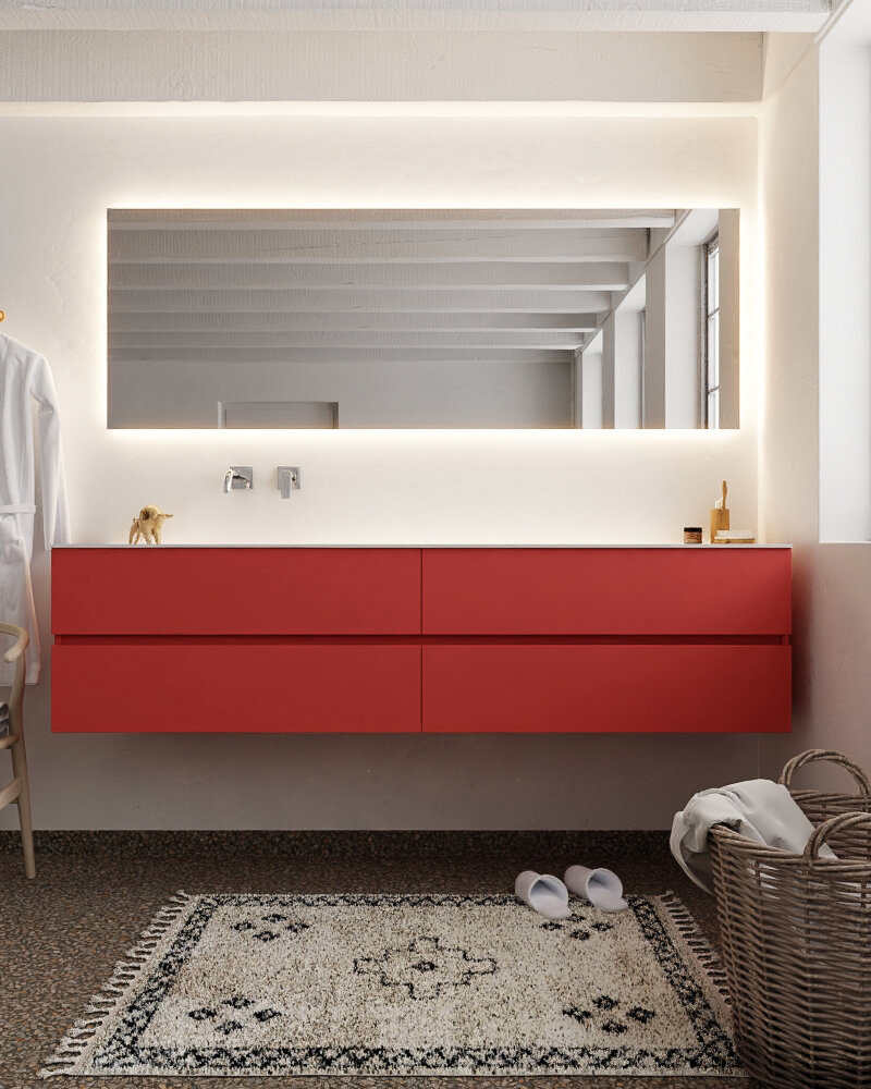 MONDIAZ VICA 200cm mueble de baño Fire 4 cajones lavabo MOON Izquierda sin orificio. 3 MONDIAZ VICA 200cm mueble de baño Fire 4 cajones lavabo MOON Izquierda sin orificio. - Imagen 3