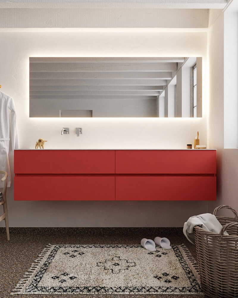 MONDIAZ VICA 200cm mueble de baño Fire 4 cajones lavabo CLOUD Izquierda sin orificio con espejo LED. 3 MONDIAZ VICA 200cm mueble de baño Fire 4 cajones lavabo CLOUD Izquierda sin orificio con espejo LED. - Imagen 3
